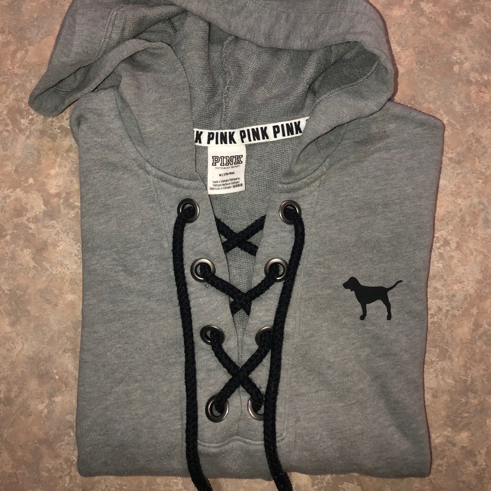 PINK Victoria’s Secret lace up hoodie